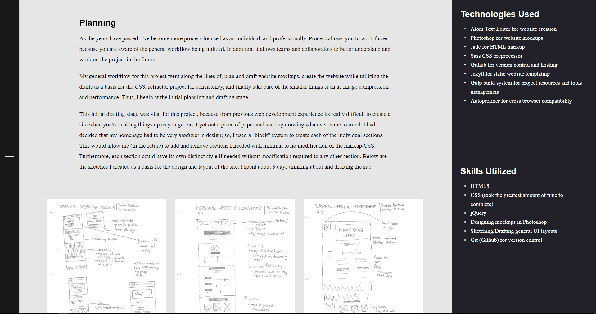 Personal site v2 projects page